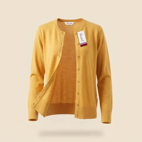 Cardigan Lana Alpaca Mostaza Mujer