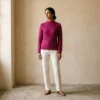 polera-alpaca-fucsia-mujer-cuerpo-completo-yordall polera lana alpaca fucsia mujer chile