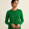 polera-lana-alpaca-verde-mujer-rostro Polera lana alpaca verde manga larga cuello redondo — Yordall Chile